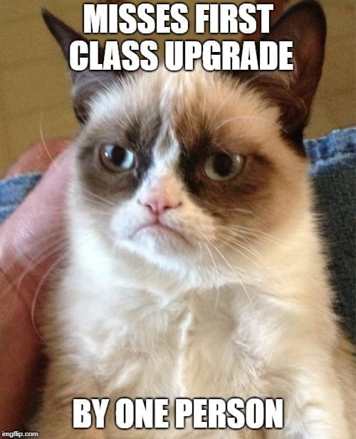 Airplane Memes - Missed First Class by One Person Travel Memes
