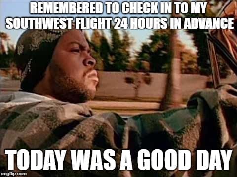 Southwest Check in Travel Meme