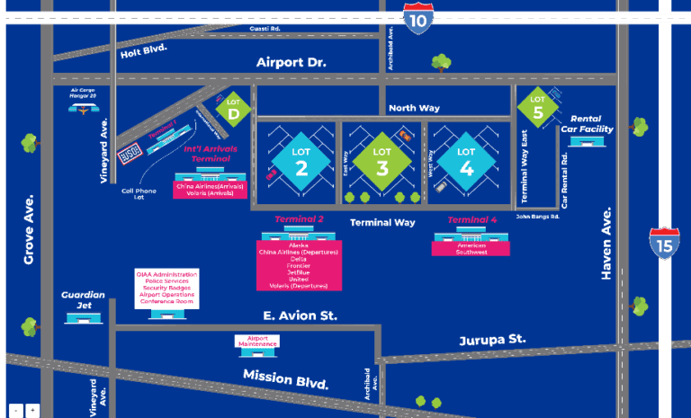 Ontario Airport Parking Find The Cheapest And Easiest Parking Options   Ontario Airport Map Overview 2 768x465 