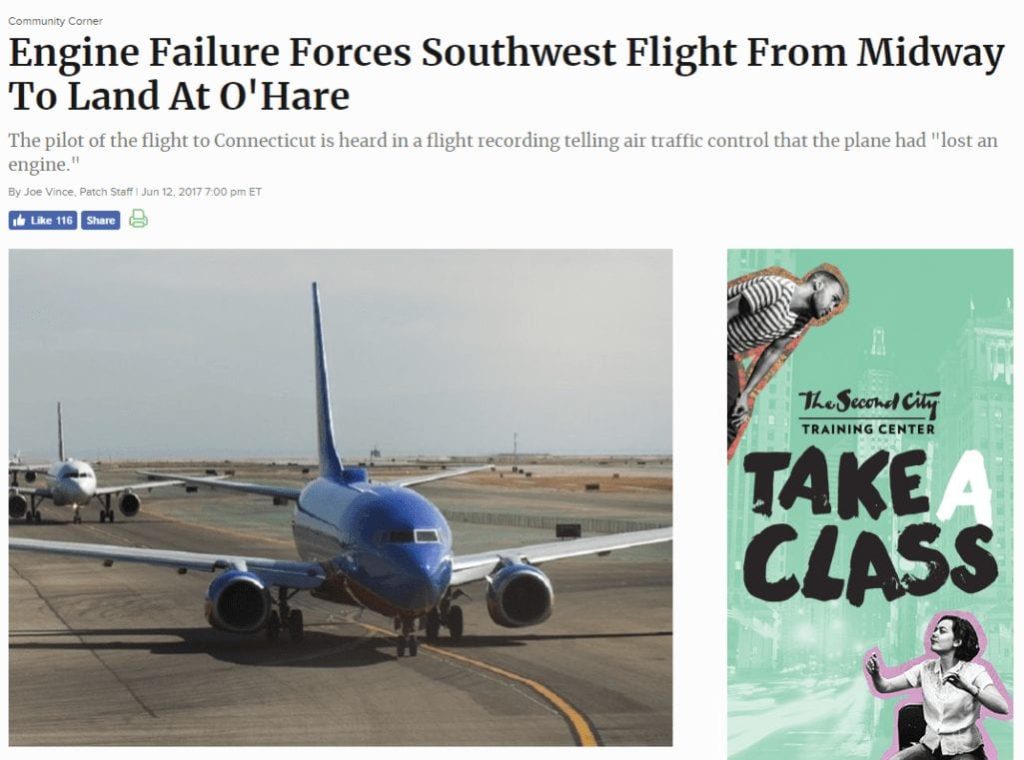 Travel Horror Story - Southwest Jet Loses Engine
