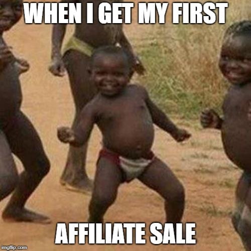 Blogging memes - first affiliate sale