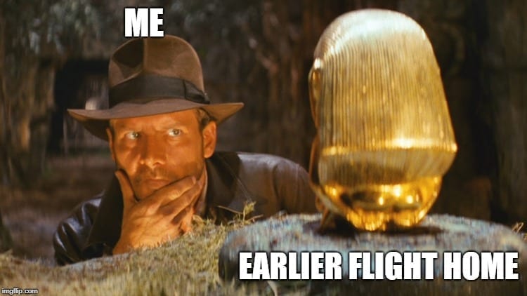 Early Flight Home Travel Meme