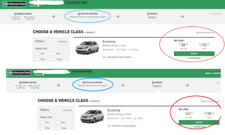 budget airport car rental return