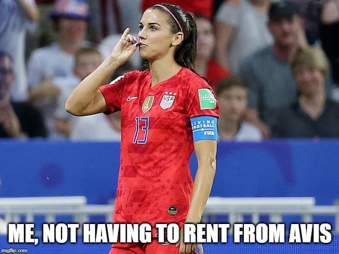 World Cup memes Alex Morgan Tea Memes - not having to rent from Avis