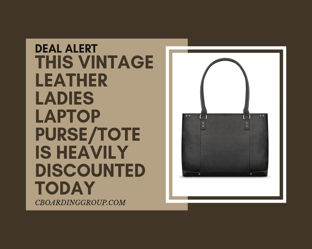 DEAL ALERT_ This Vintage Leather Ladies Laptop Purse_Tote is heavily discounted today