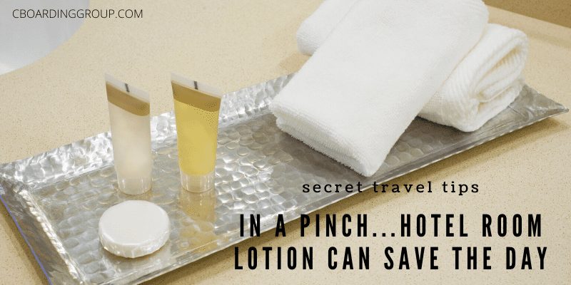 in a pinch...hotel room lotion can save the day