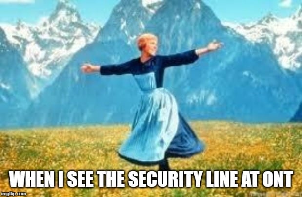 security line at ont memes