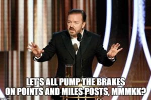 Ricky Gervais Memes about Points and Miles