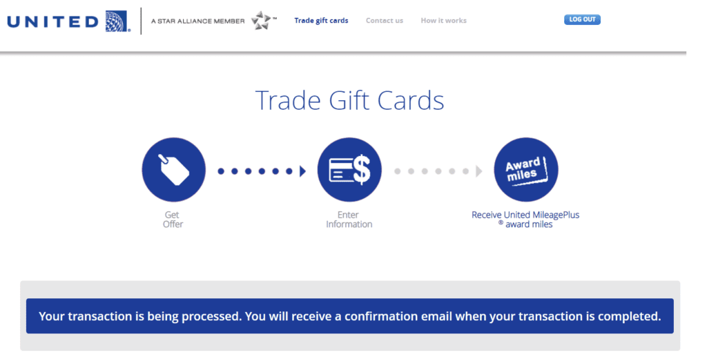 United Airlines Gift Card Exchange Page 3