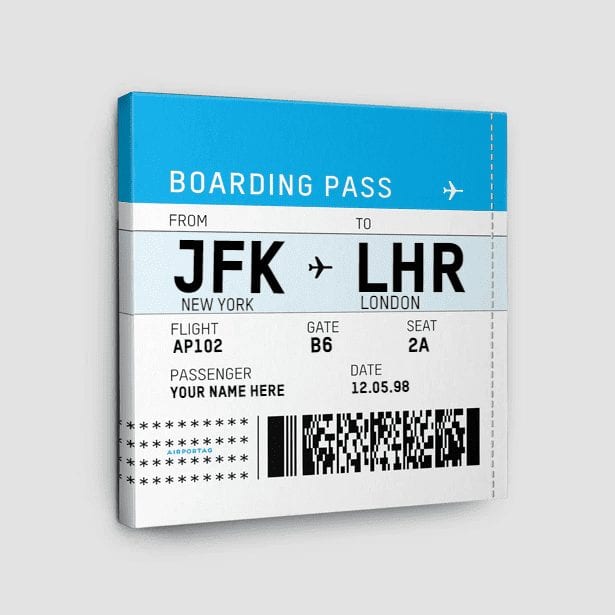 a blue and white boarding pass
