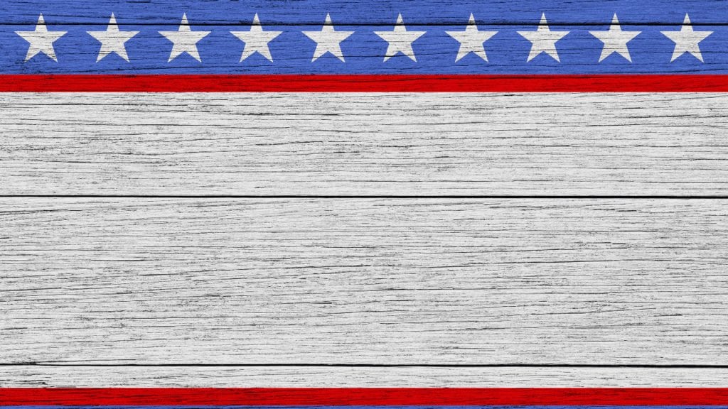 Image of patriotic striping on wood background