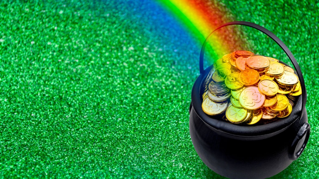 Image of Pot of gold at end of rainbow