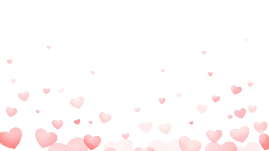 Image of soft pink hearts on white background