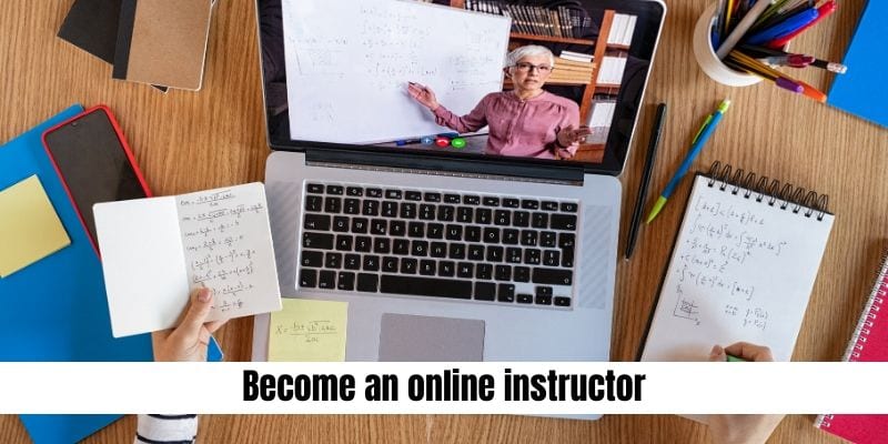 Image of woman teaching online class and earning extra cash from home