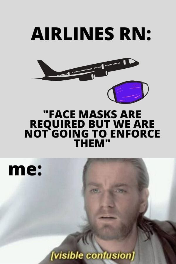 AIRLINES face mask confusion meme