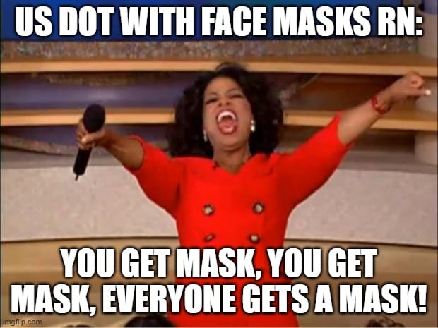 DOT Free Face Mask Travel Meme