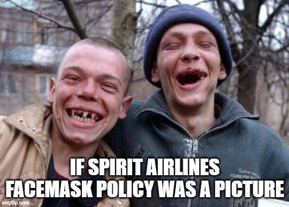 Spirit Airlines Face Mask Policy meme