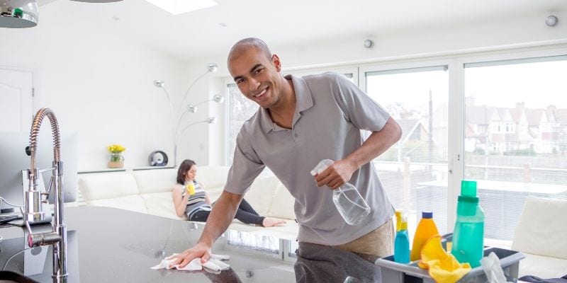 cleaning your kitchen is a distraction when working from home