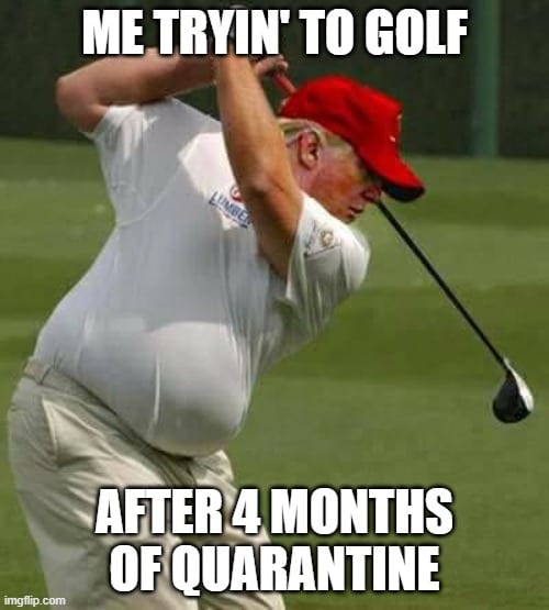 Golfing Memes - 4 month of quarantine