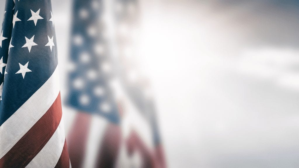 Image of flag on blurred background