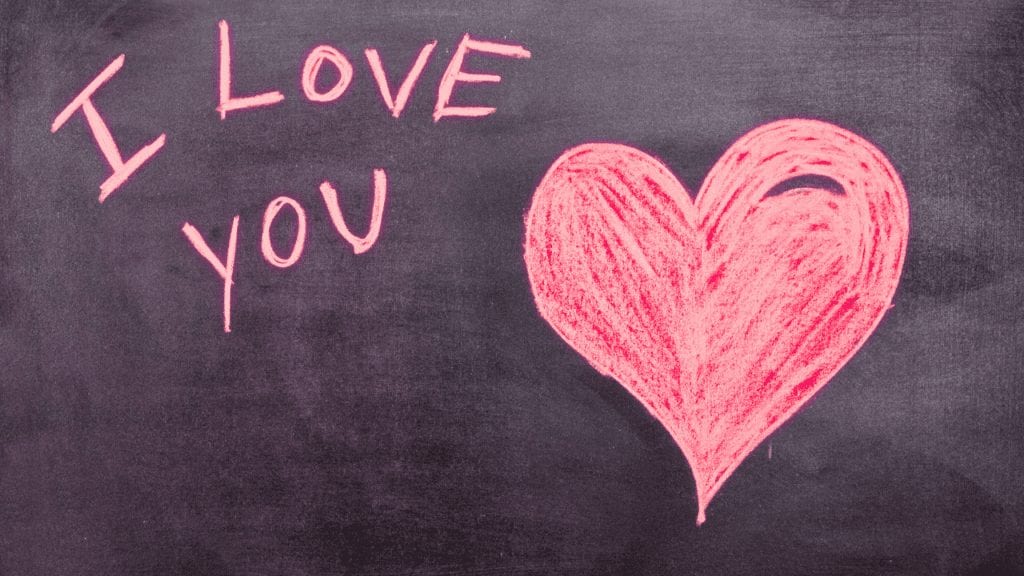 a heart drawn on a blackboard