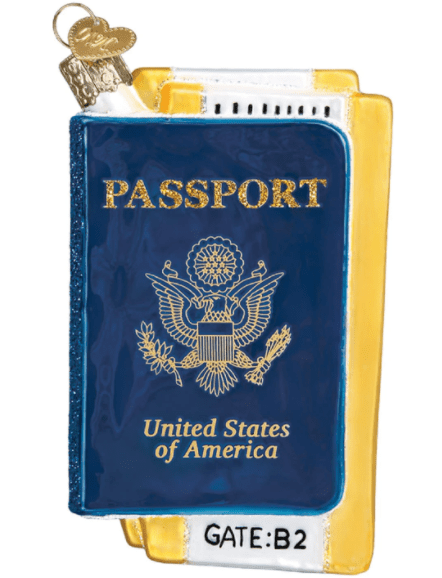 a blue passport with a lighter