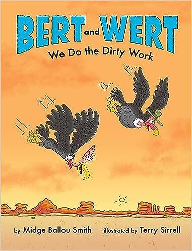 a book cover with cartoon birds flying in the sky